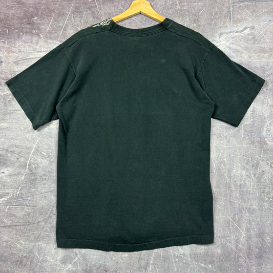 90s Black Albert Einstein All Over Print Graphic Shirt L 0854