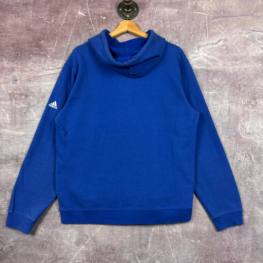 Early 00s Blue New York Knicks Basketball Adidas Embroidered Hoodie Sweatshirt M 2992