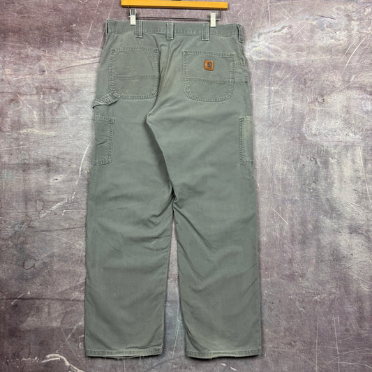Early 00s Gray Carhartt Lightweight Carpenter Work Pants 34x30 2434