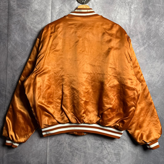 80s Orange Texas Longhorns Swingster Satin Bomber Jacket 4458