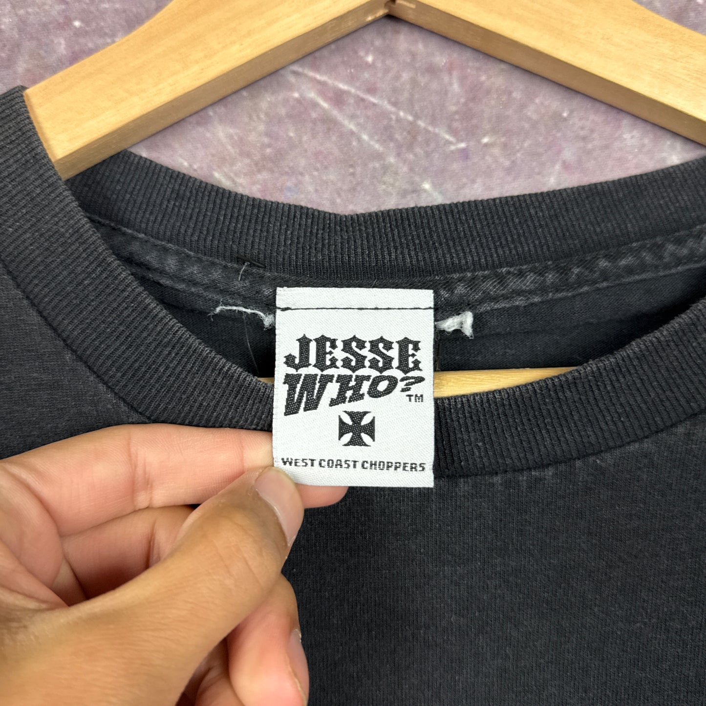 90s Black West Coast Choppers Flame Sleeve Shirt 3053