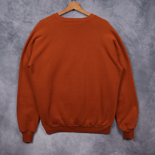90s Burnt Orange Texas Longhorns Hook 'Em Crewneck Sweatshirt 5714