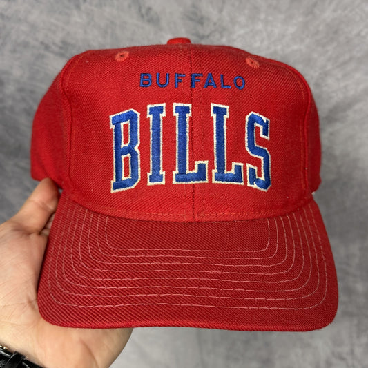 90s Red Buffalo Bills Wool Starter Arch Snapback Hat 6887