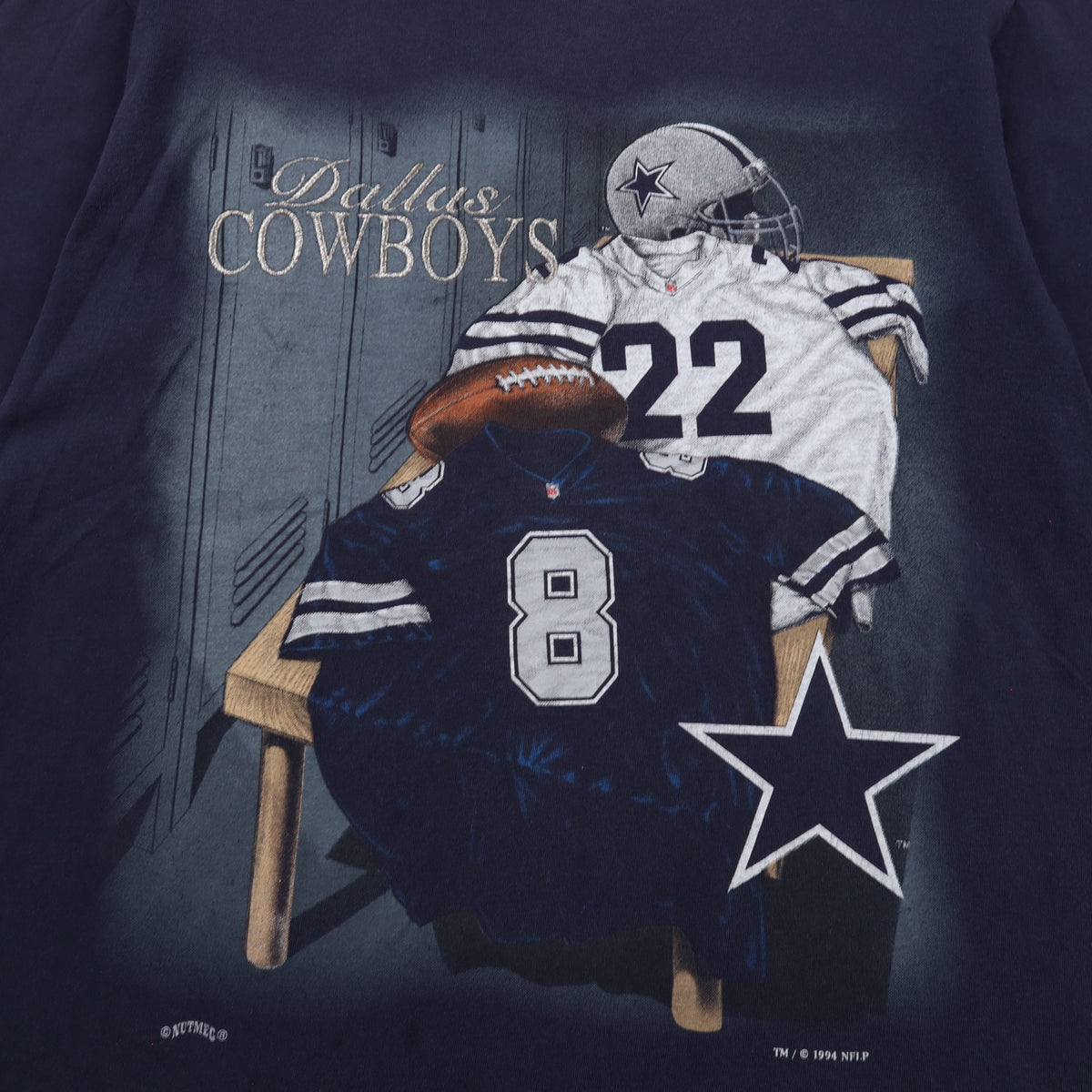 1994 Navy Blue Dallas Cowboys Locker Room Shirt 6551