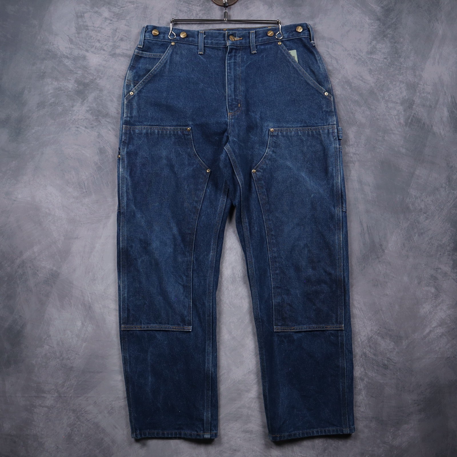 00s Blue Denim Carhartt Double Knee Carpenter Work Pants 5065 