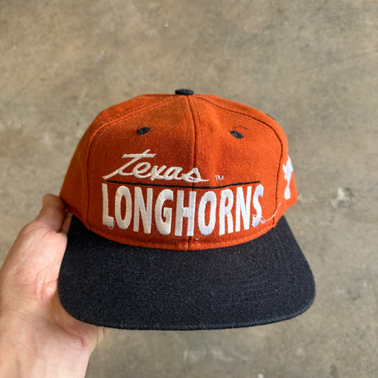 90s Burnt Orange Texas Longhorns Snapback Hat 5800