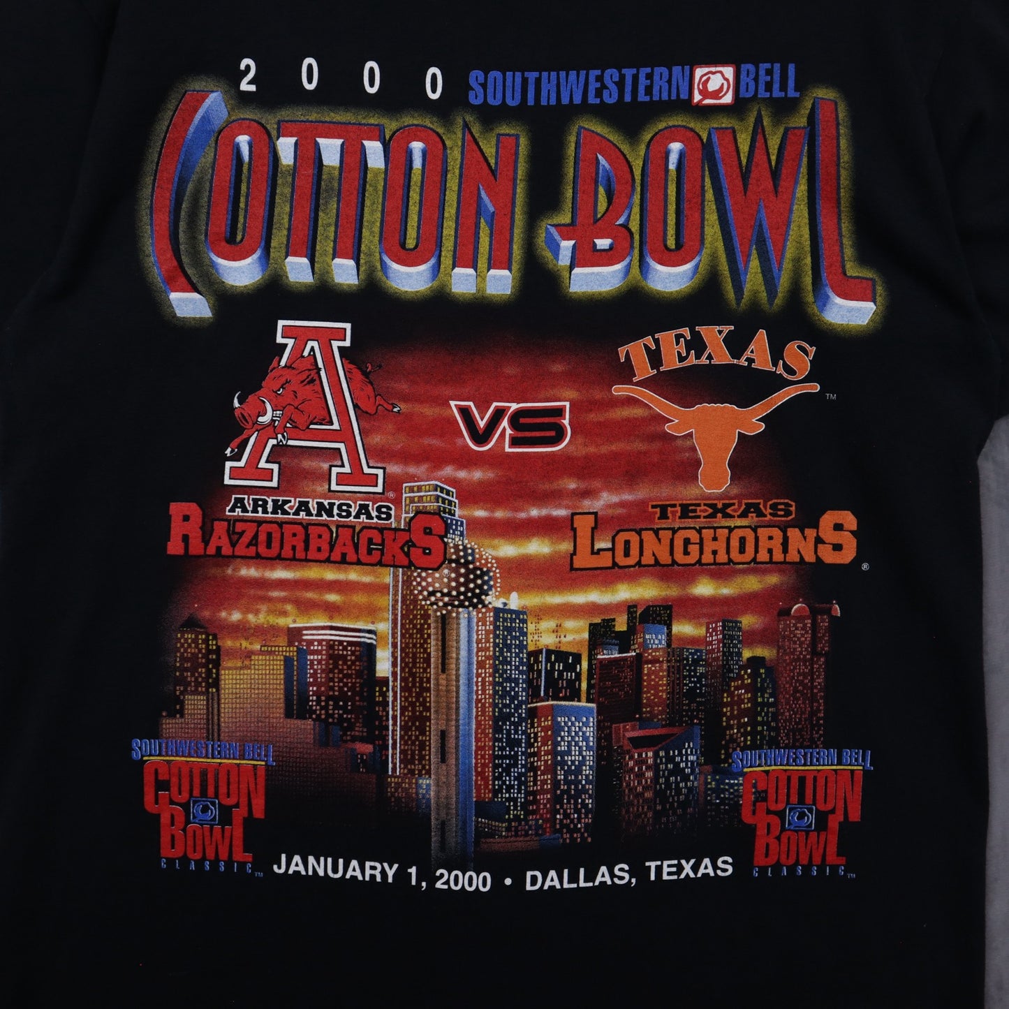 2000 Black Cotton Bowl Arkansas vs Texas Shirt 5872