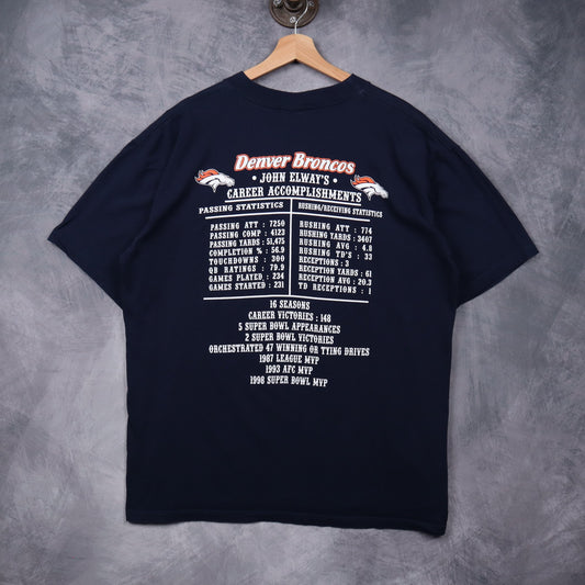 1999 Navy Blue Denver Broncos John Elway Career To Remember Shirt 6599