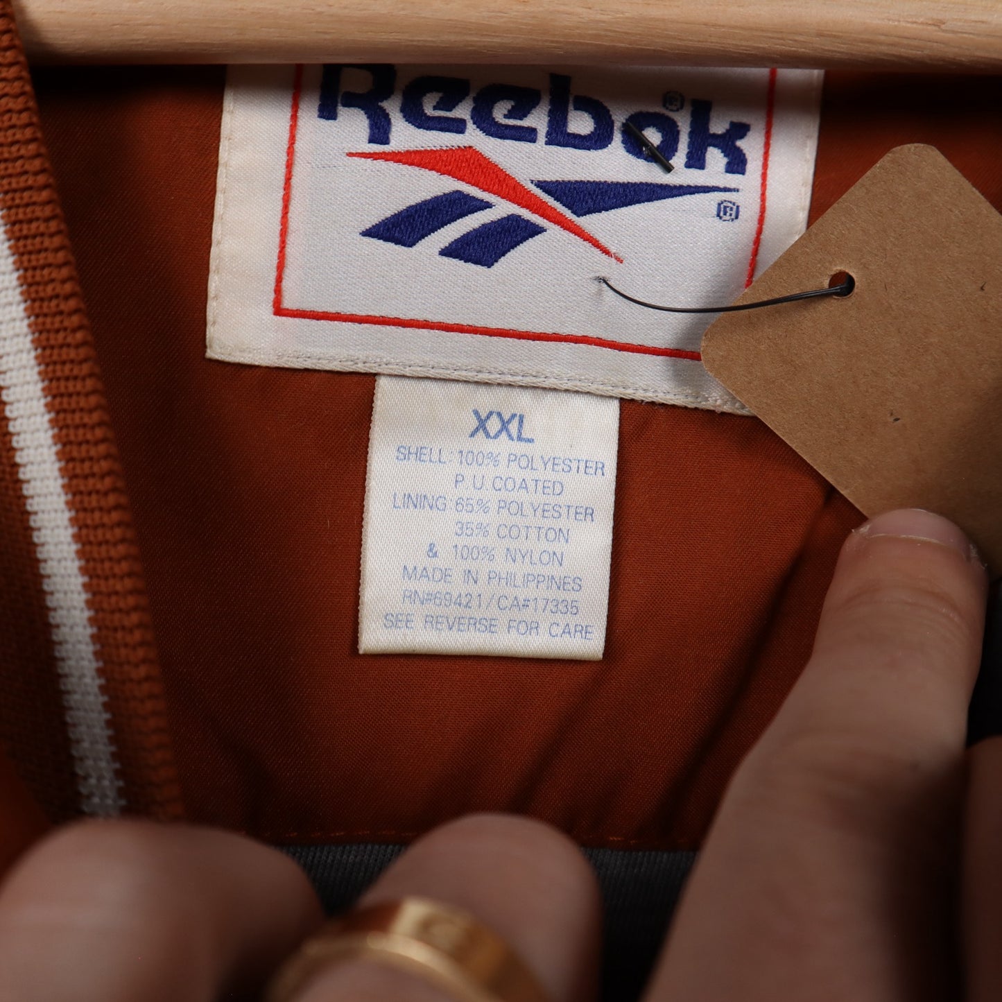 1999 Burnt Orange Reebok Golf Classic V-Neck Pullover 5942