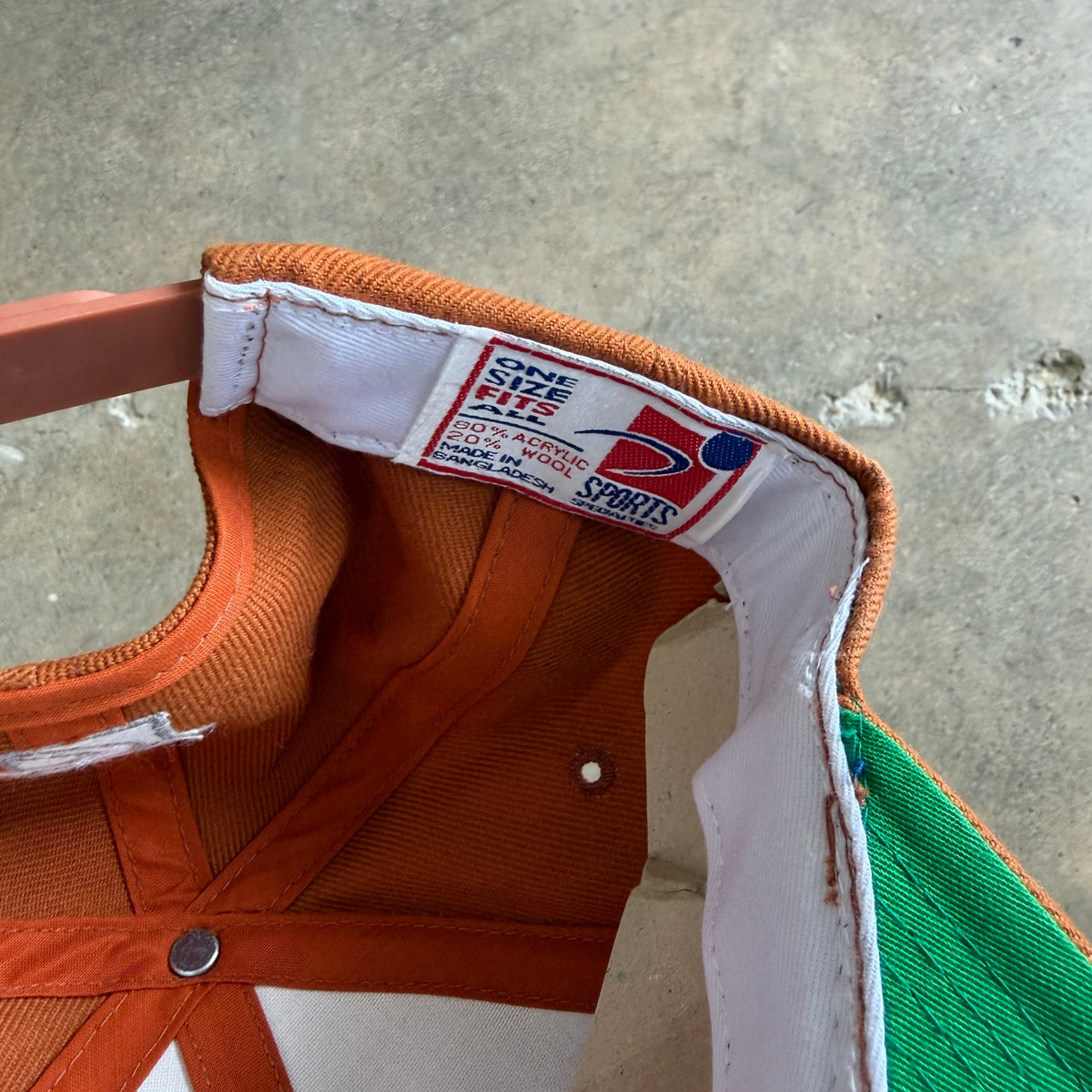 90s Burnt Orange University of Texas Snapback Hat 5786