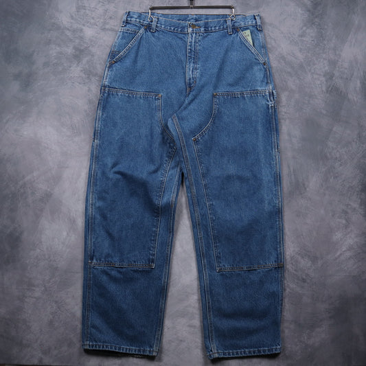90s Medium Wash Carhartt Double Knee Denim Pants 5046