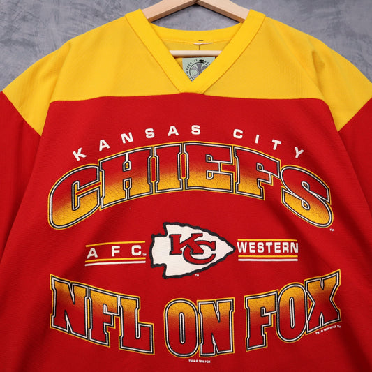 1996 Red Kansas City Chiefs NFL on Fox Jersey 6557