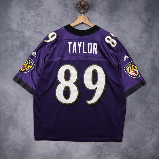 90s Purple Baltimore Ravens Taylor #89 Adidas Jersey 6568