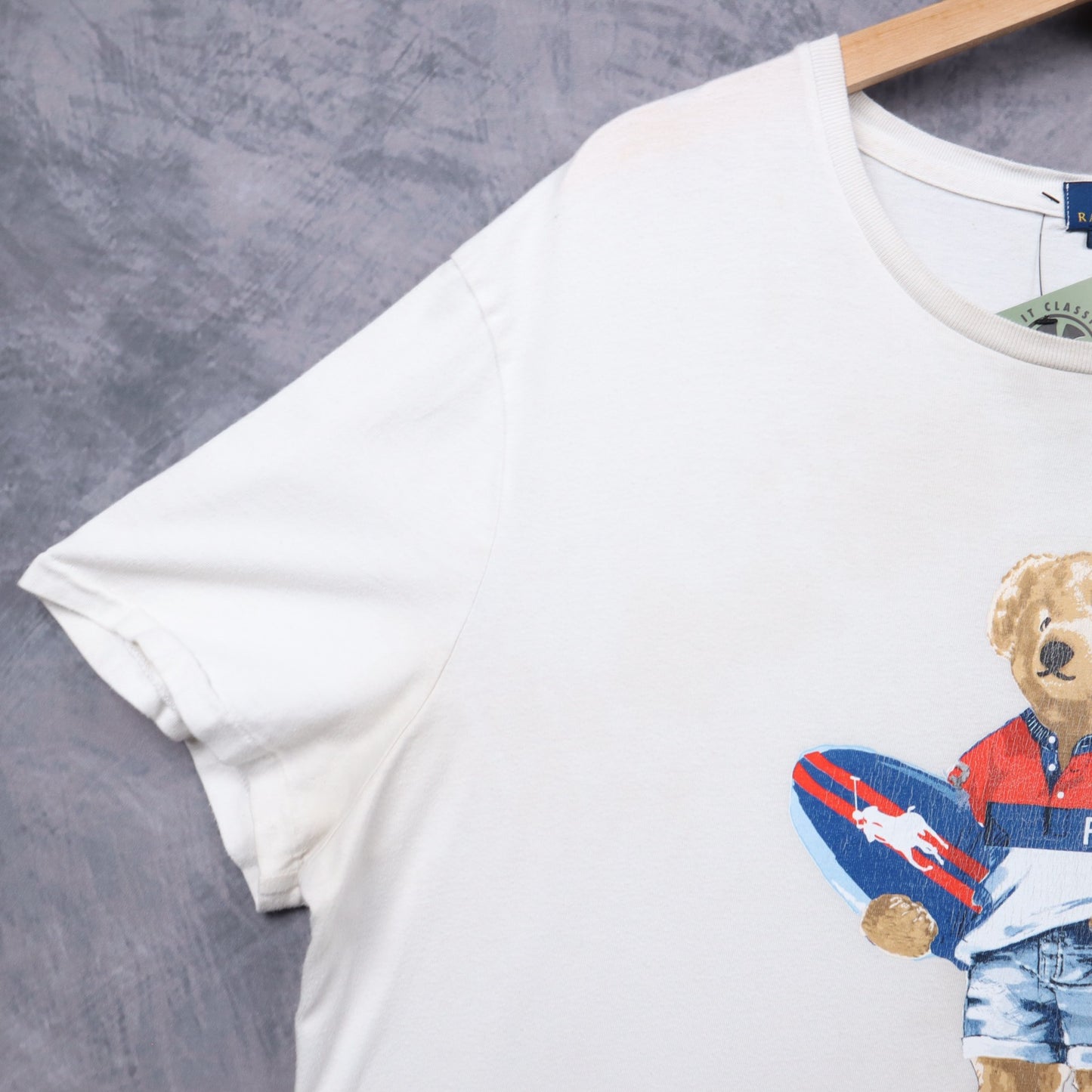 00s White Polo Ralph Lauren Surf Bear Shirt 5544
