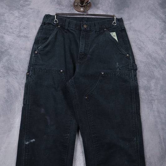 00s Faded Black Carhartt Double Knee Carpenter Work Pants 5089