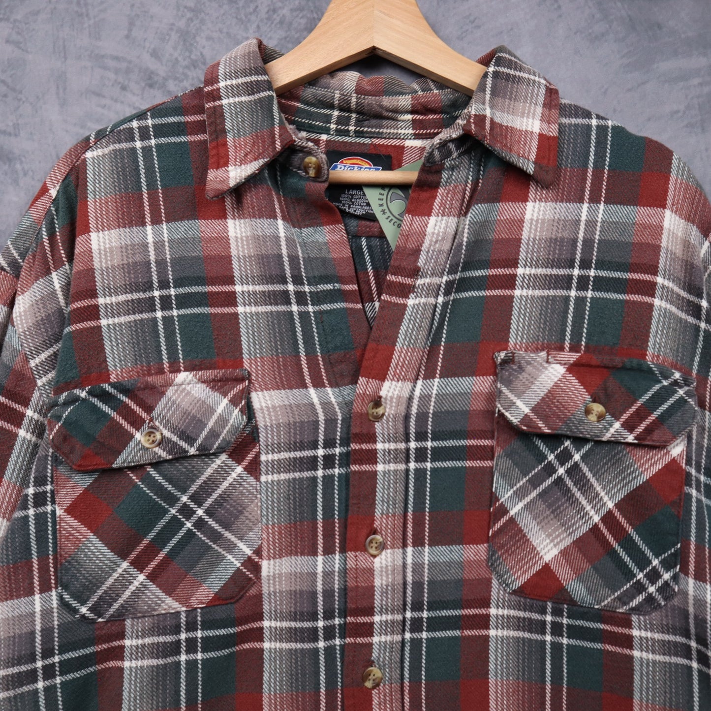 90s Red Plaid Dickies Flannel Shirt 5606
