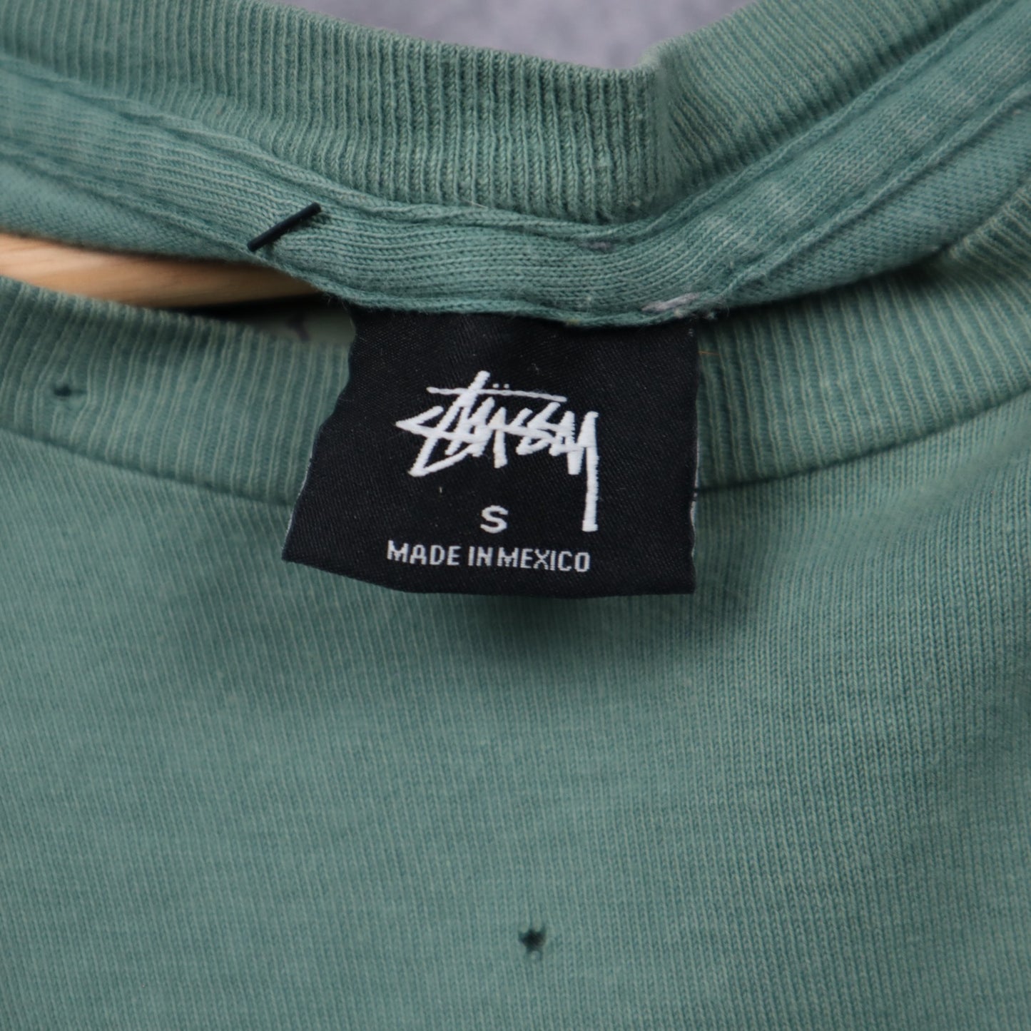 Early 00s Sage Green Stussy Logo Shirt 5511