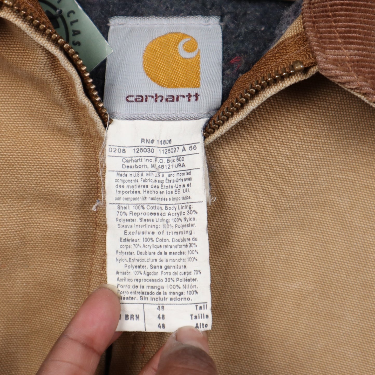 90s Tan Brown Carhartt Detroit Jacket 4807