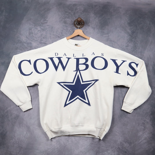 90s White Dallas Cowboys Wraparound Crewneck Sweatshirt 6633