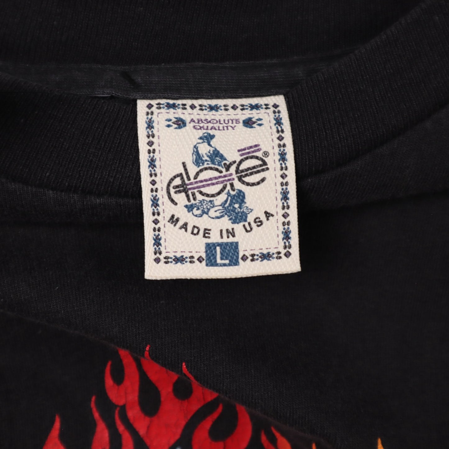 90s Black Angel Fire Snowboarding Flames Long Sleeve Shirt 5392