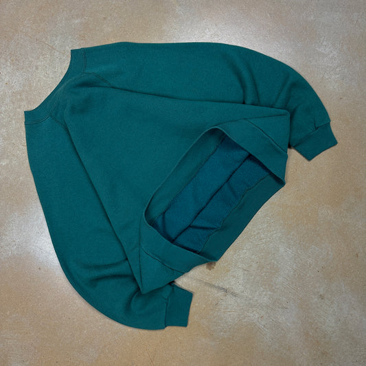 90s Forest Green Tultex Raglan Blank Essential Crewneck Sweatshirt L T97