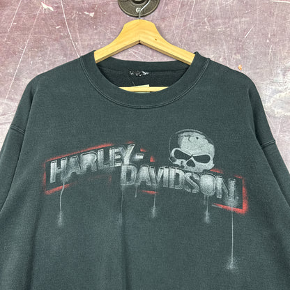 00s Faded Black Harley Davidson Sweatshirt 3069