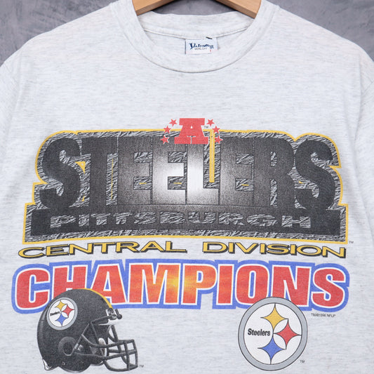 1996 Grey Pittsburgh Steelers Central Division Champions Shirt 6705