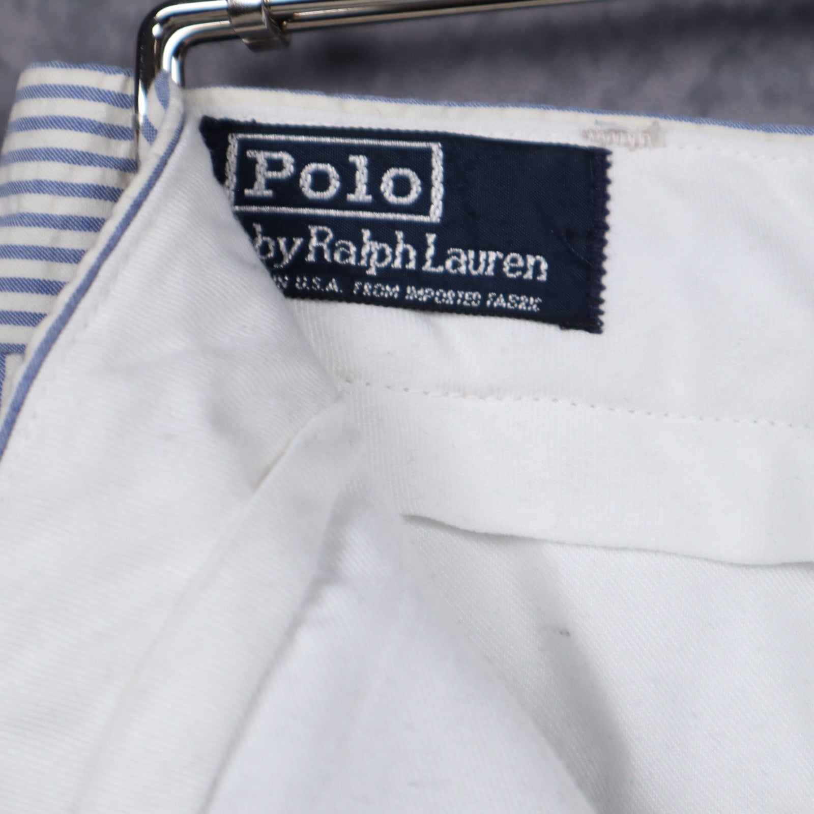 90s Blue & White Polo by Ralph Lauren Seersucker Pleated Pants 5191