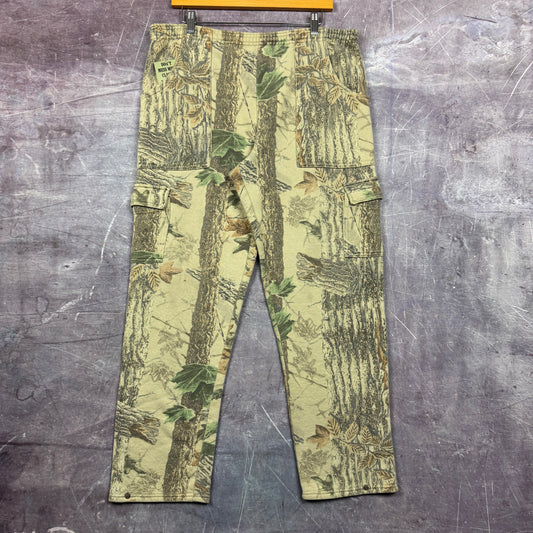 90s RealTree Camo Jerzees Baggy Cargo Sweatpants 36x29 2052
