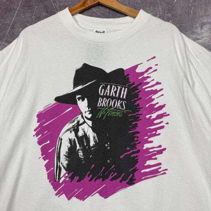 90s White Garth Brooks No Fences Album Graphic Shirt XL 0840