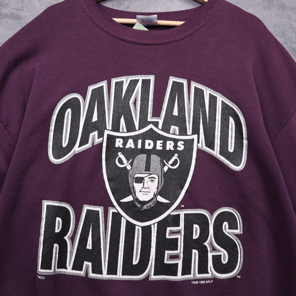 1995 Purple Oakland Raiders Crewneck Sweatshirt 6424