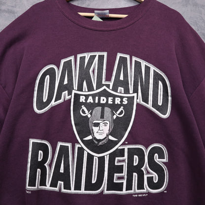 1995 Purple Oakland Raiders Crewneck Sweatshirt 6424