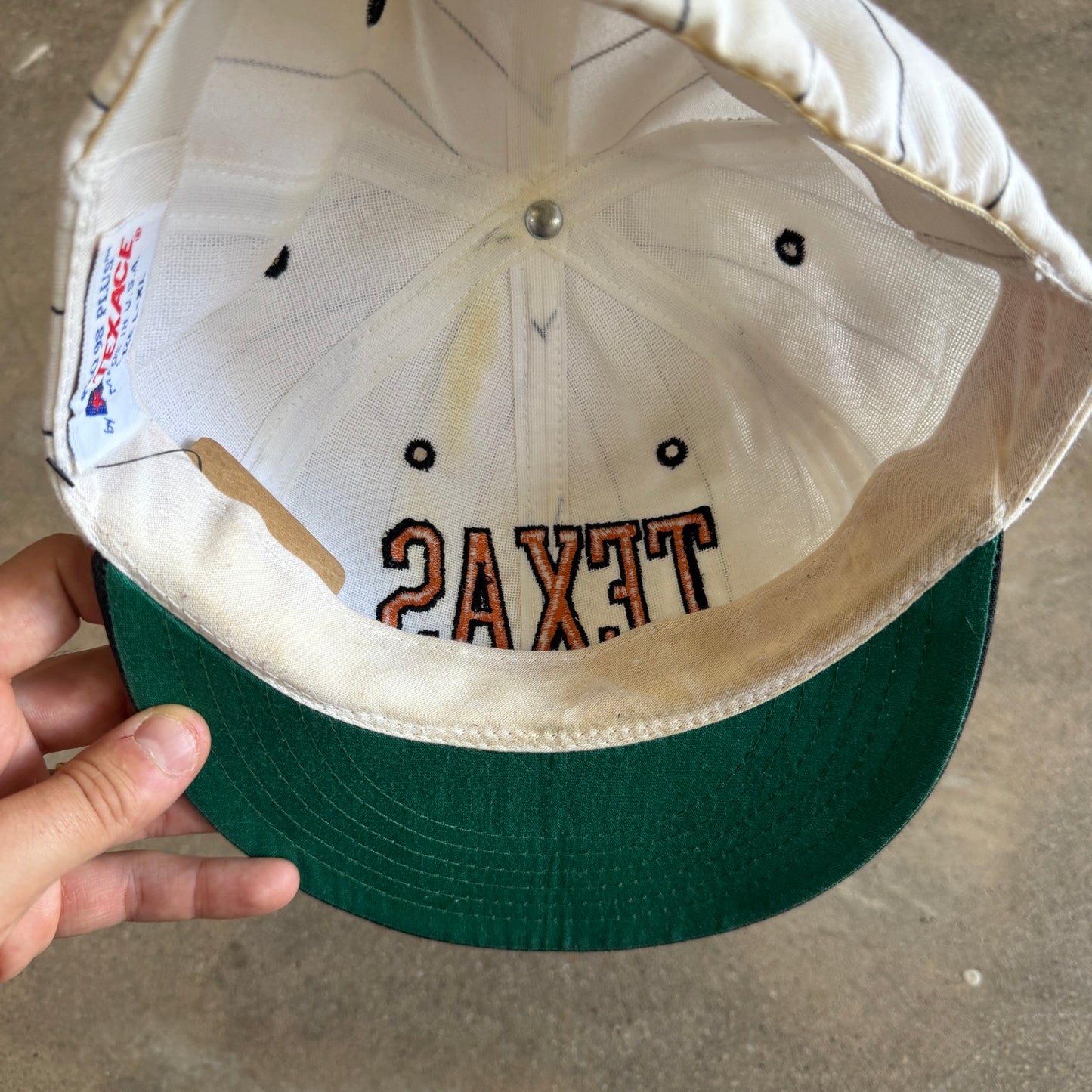 90s White Texas Longhorns Pinstripe Hat 5797