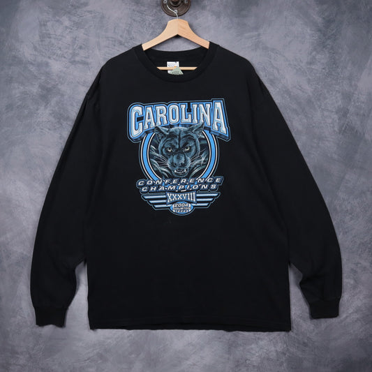 2004 Black Carolina Panthers Conference Champions Long Sleeve Shirt 6735