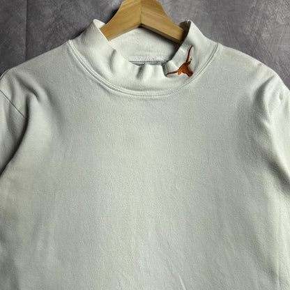 00s White Texas Longhorns Turtle Neck Long sleeve Shirt 4487
