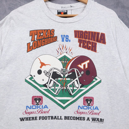 1996 Grey Nokia Sugar Bowl Texas vs Virginia Tech Shirt 5820