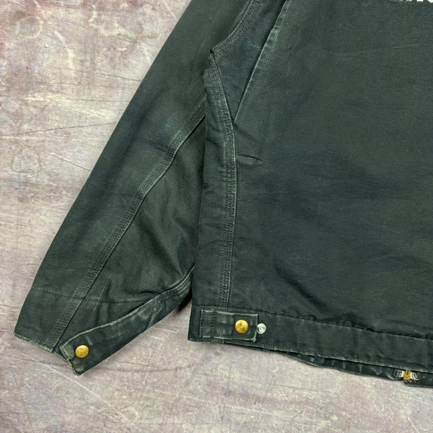 90s Black Carhartt Security Embroidered Detroit Work Jacket M 2378