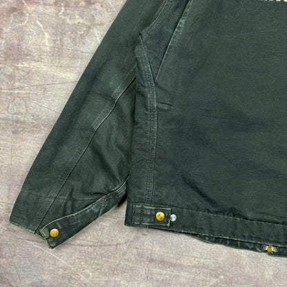 90s Black Carhartt Security Embroidered Detroit Work Jacket M 2378