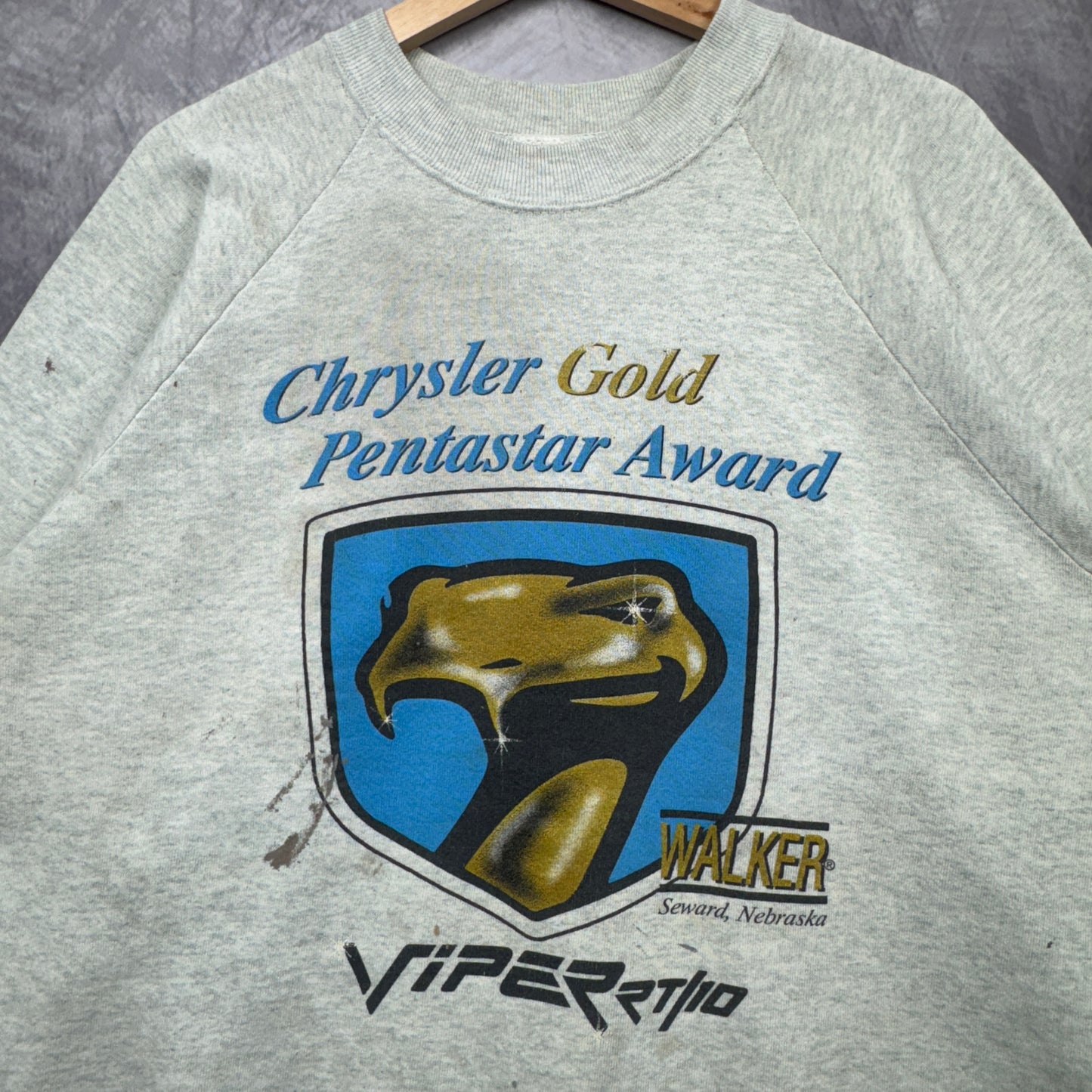 90s Grey Dodge Viper RT Crewneck Sweatshirt 3986