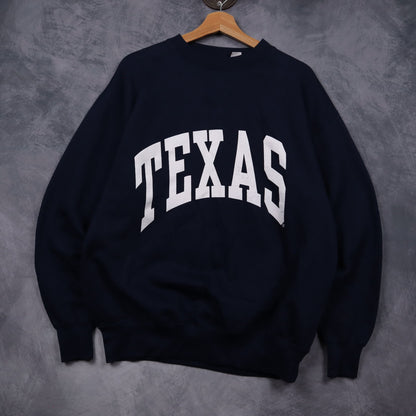 90s Navy Blue Texas Crewneck Sweatshirt 5874