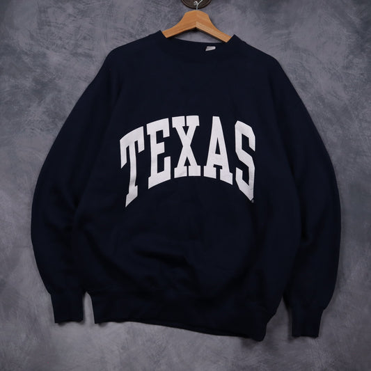 90s Navy Blue Texas Crewneck Sweatshirt 5874