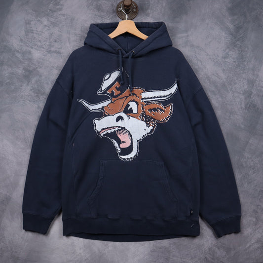 90s Navy Blue Texas Longhorns Hoodie 5671