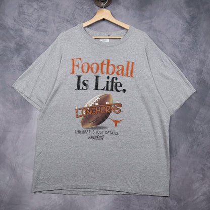 90s Grey Texas Longhorns Football Is Life Shirt 5833