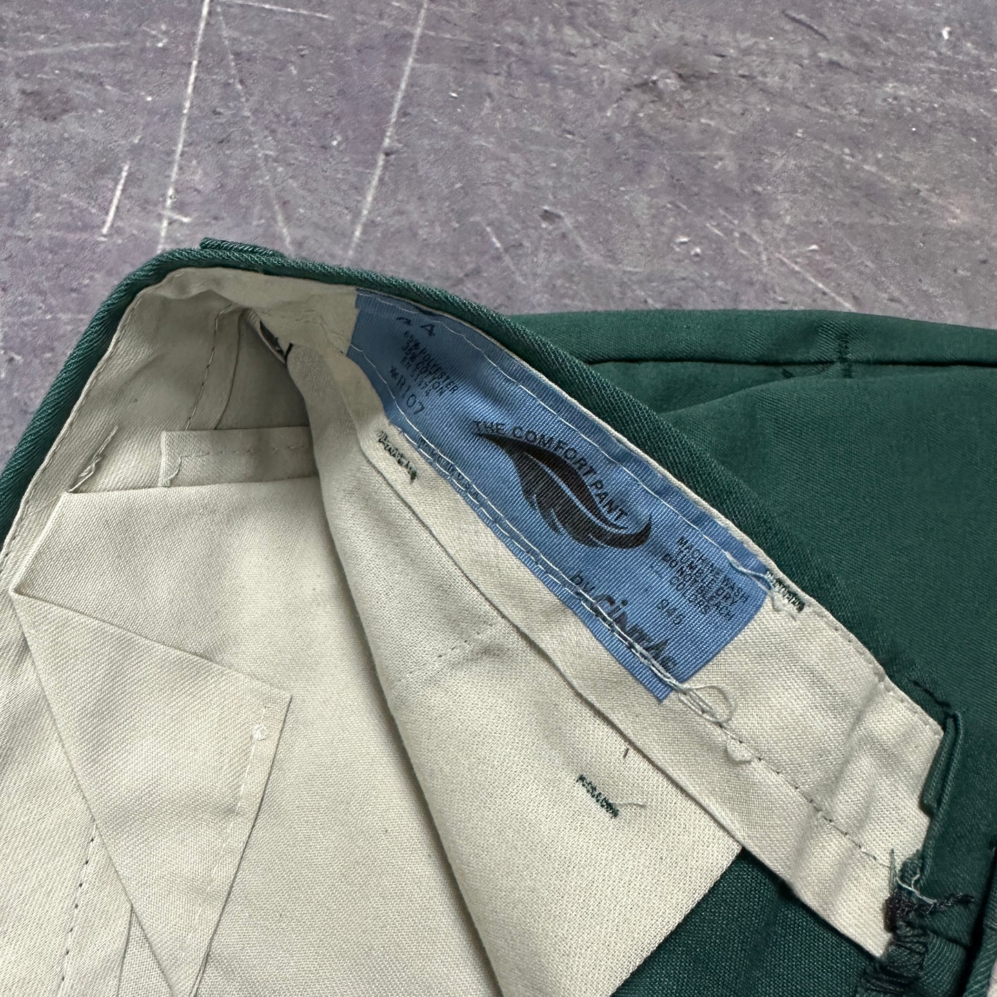 80s Green Cintas Cotton Poly Dickies Style Work Pants 33x28 AI45