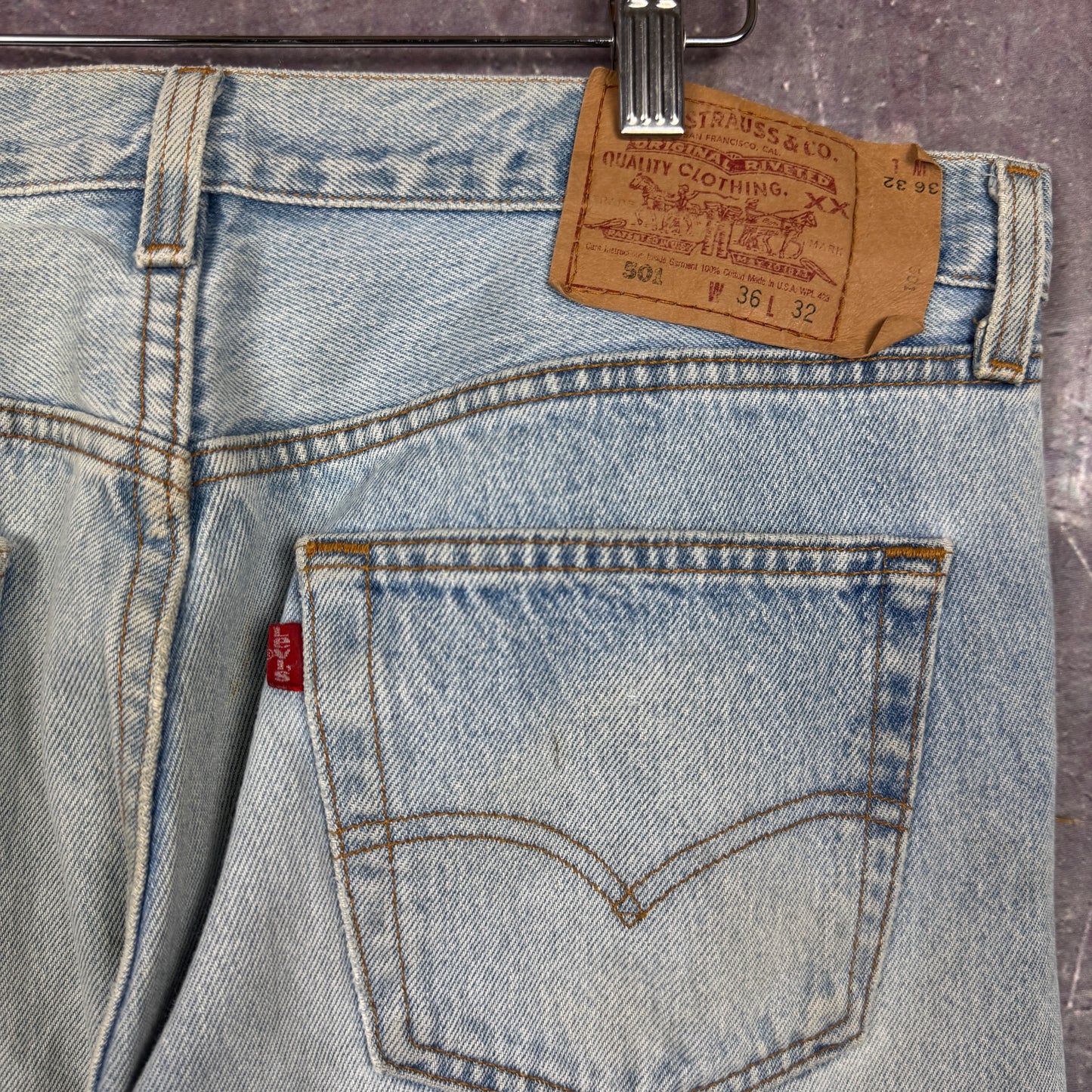 90s Light Wash Levi's 501 Denim Jeans 35x32 0695