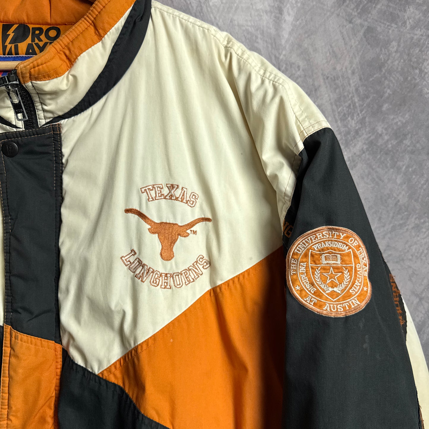 90s Multi Color Texas Longhorns Pro Player Puffer Jacket 4453