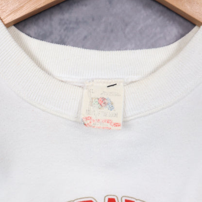 90s White San Francisco 49ers Helmet Crewneck Sweatshirt 6487