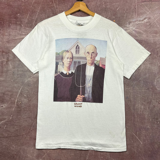 90s White American Gothic Art Tee 3814