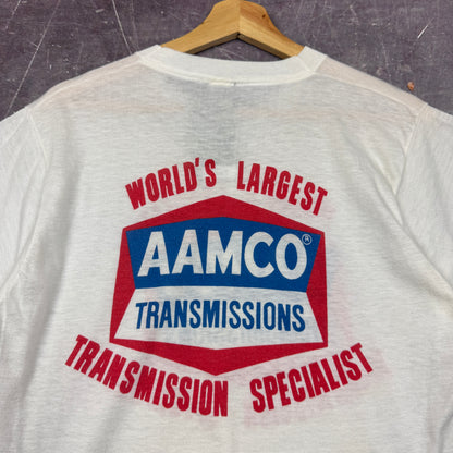 80s White AAMCO Transmissions Graphic Shirt M 0851