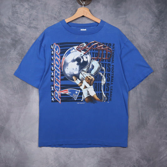 1996 Blue New England Patriots Helmet Shirt 6577